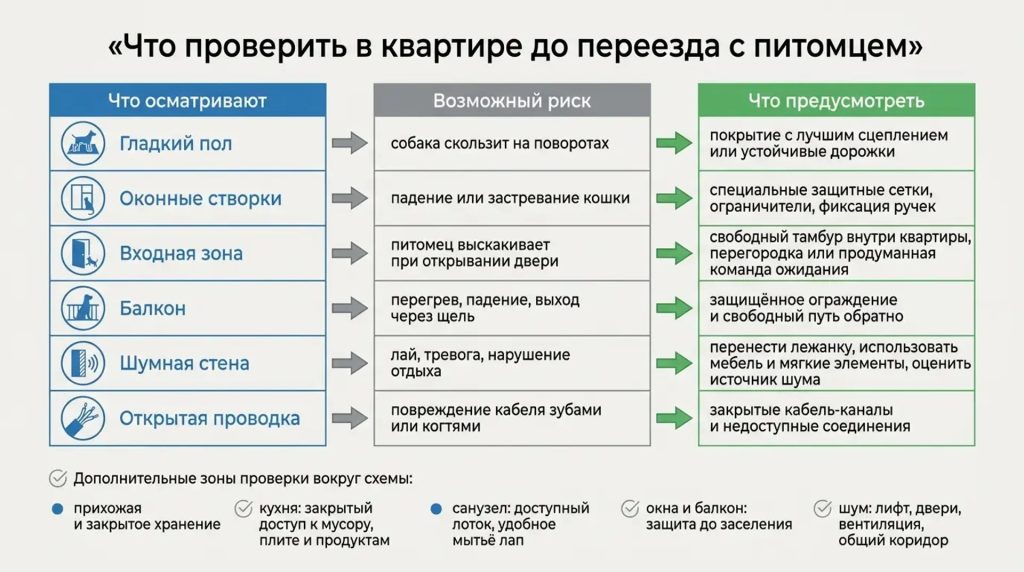 Что проверить в квартире до переезда с питомцем