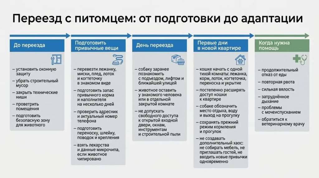 Переезд с питомцем: от подготовки до адаптации